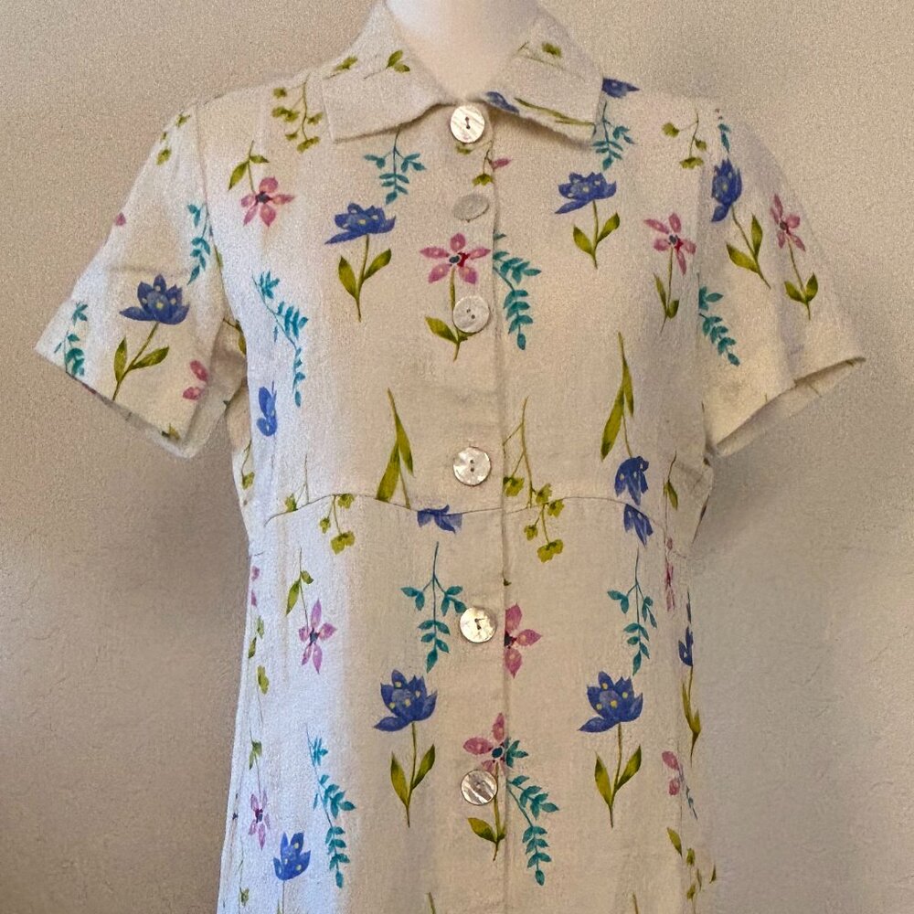 Real Comfort. Vintage. Linen Floral Dress.